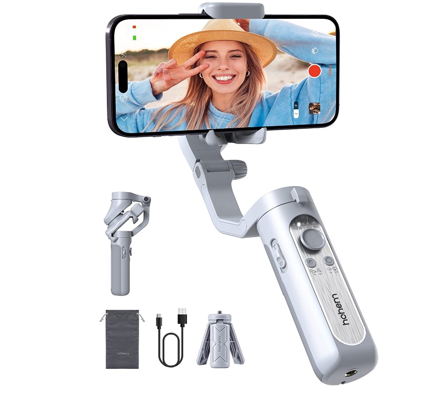 hohem iSteady XE Gimbal Stabilizer for Smartphone, 2023 3-Axis Phone Gimbal, Ultra-Light Foldable Stabilizer for Android and iPhone 14 Pro Max, One-Key Inception, Phone Stabilizer for Video Recording