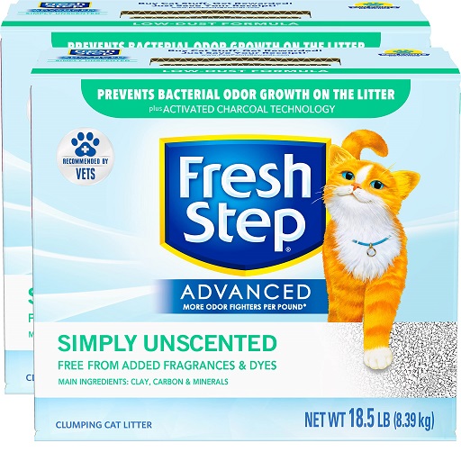 Fresh Step Clumping Cat Litter, Advanced, Simply Unscented, Extra Large, 37 Pounds total (2 Pack of 18.5lb Boxes) 37 lb, List Price is $32.39, Now Only $15.73