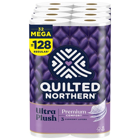 Quilted Northern Ultra Plush Toilet Paper, 32 Mega Rolls = 128 Regular Rolls 255 Count (Pack of 32) 1, Now Only $28.02