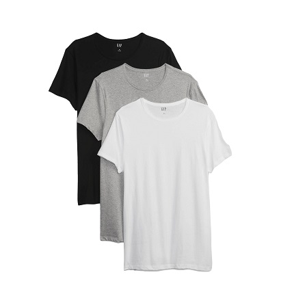 GAP Men's 3-Pack Cotton Classic Tee T-Shirt, List Price is $34.95, Now Only $15.72, You Save $19.23