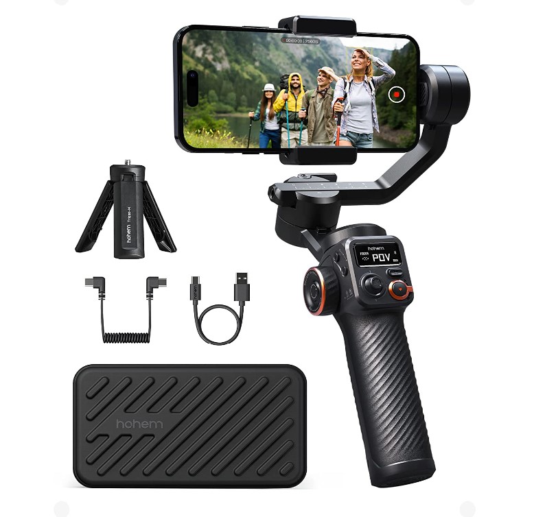 hohem iSteady M6 Gimbal Stabilizer for Smartphone, 2023 Upgrade 3-Axis Phone Gimbal, Gimbal for iPhone 14 Pro Max & Android, 360°Infinite Rotation, OLED Display, Phone Stabilizer for Video Recording