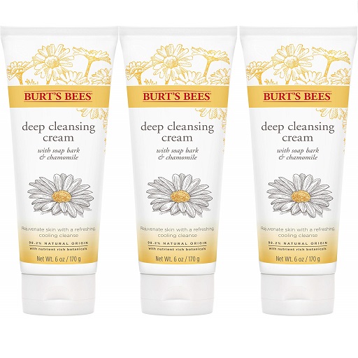 Face Wash,Burt's Bees Deep Facial Cleansing Cream, All Natural Cleanser with Chamomile, 6 Ounce (Pack of 3) (Packaging May Vary), List Price is $30.46, Now Only $11.37