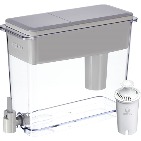 Brita XL Water Filter Dispenser for Tap and Drinking Water with 1 Standard Filter, Lasts 2 Months, 27-Cup Capacity, BPA Free, Grey Standard Filter Gray, List Price is $37.99, Now Only $28.99