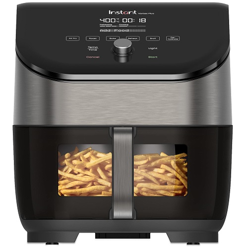 Instant Vortex Plus 6-Quart Air Fryer Oven, From the Makers of Instant Pot with Odor Erase Technology, ClearCook Cooking Window, App with over 100 Recipes, Single Basket, Only $99.99