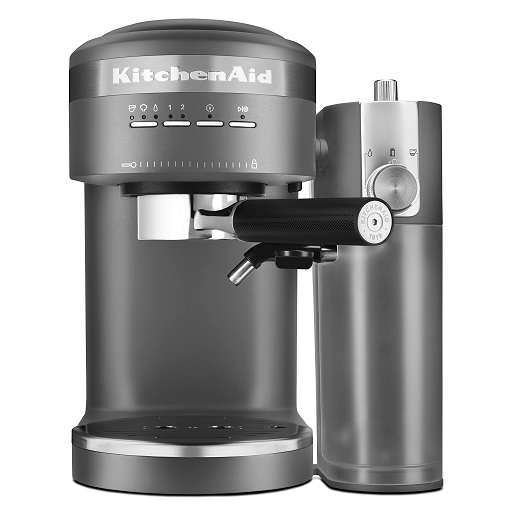 KitchenAid Semi-Automatic Espresso Machine and Automatic Milk Frother Attachment - KES6404 Charcoal Grey Espresso Machine + Auto Frother