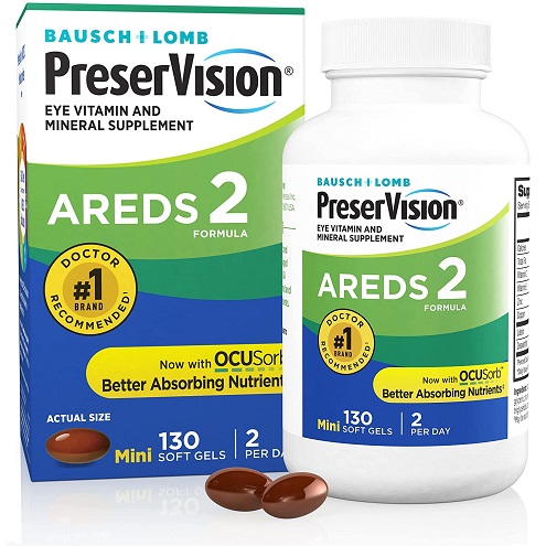 PreserVision AREDS 2 Eye Vitamin & Mineral Supplement, Contains Lutein, Vitamin C, Zeaxanthin, Zinc & Vitamin E, 130 Softgels, only $19.94