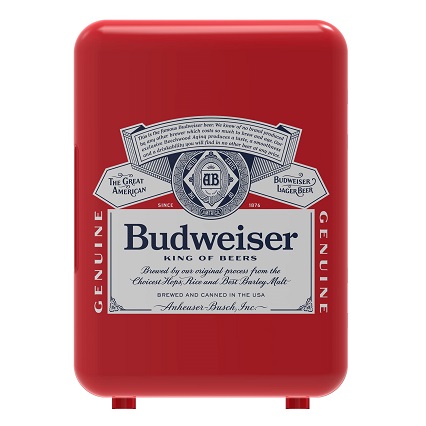 CURTIS Budweiser MIS135BUD, Mini Portable Compact Personal Fridge Cooler, 4 Liter Capacity Chills Six 12 oz Cans, 100% Freon-Free & Eco Friendly, RED, only $23.70