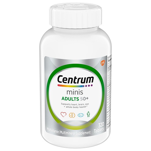 Centrum Minis Silver Multivitamin for Adults 50 Plus, Multimineral Supplement, Vitamin D3, B-Vitamins, Gluten Free, Non-GMO Ingredients, Supports Memory and Cognition  - 320 Ct, only 9.95
