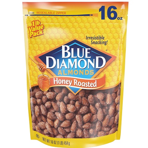 Blue Diamond Almonds Honey Roasted Snack Almonds, Honey Roasted, 1 Pound (Pack of 1), Only $5.18