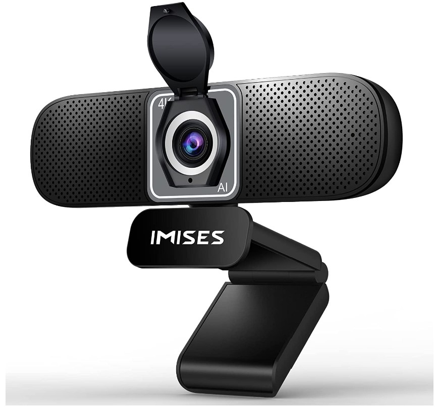 iMiSES USB C Webcam, 4K Webcam with Microphone, AI Auto-Framing, Privacy Cover, 90° FOV, White Balance, Noise-Reduce, Plug & Play, 4K Webcam for Streaming/Online Education/Video Calls/Conference
