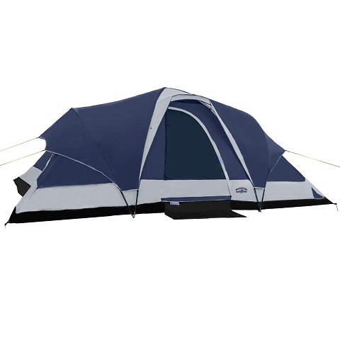 Pacific Pass 8 Person Dome Tent w/ Removable Rain Fly and Room Dividers, Water Resistant - Navy/Gray, List Price is $145.99, Now Only $111.77, You Save $34.22