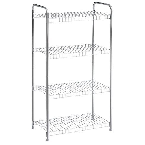 Rubbermaid 4-Tier Heavy Duty Wire Shelf, Satin Nickel, Easy Assemble with Hardware Included, for Food/Laundry/Closet Home Storage Use Storage Shelf, Only $16.30
