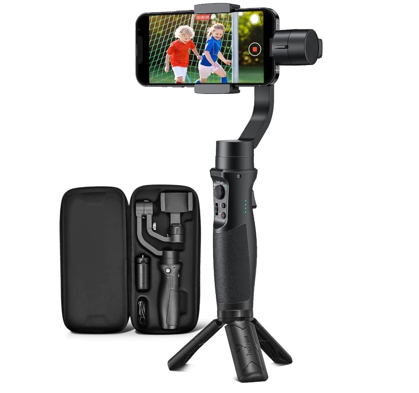 Gimbal Stabilizer for Smartphone, 3-Axis Phone Gimbal for Android and iPhone 14,13,12 PRO, Stabilizer for Video Recording with Face/Object Tracking, 600 °Auto Rotation - hohem iSteady Mobile Plus