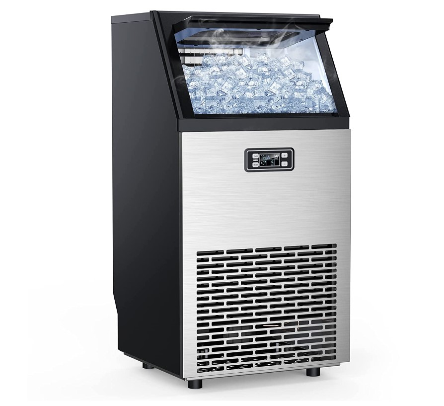 好价！FREE VILLAGE 商用制冰机，24 小时可制100 磅冰，可储存33 磅冰，可自动清洁，适用于餐厅/家庭/食品卡车等，折上折后仅售$319.99
