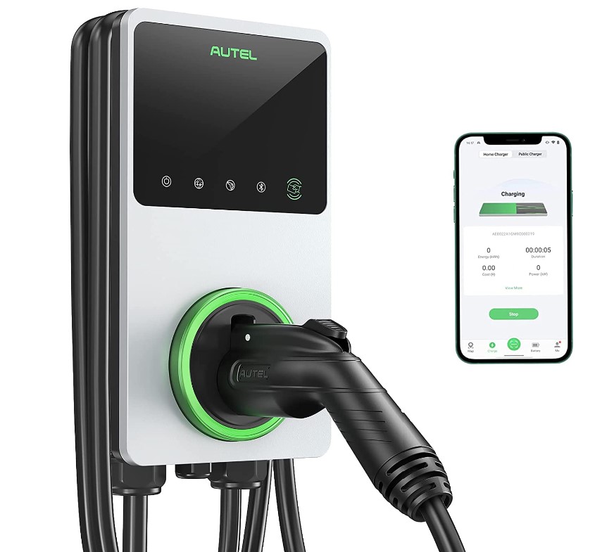 Autel Home 智能电动汽车 (EV) 充电器，为2 级 EV，最高电流 40 Amp，支持 Wi-Fi 和蓝牙，带 25 英尺电缆和NEMA 14-50 插头，使用折扣码后仅售$447.2