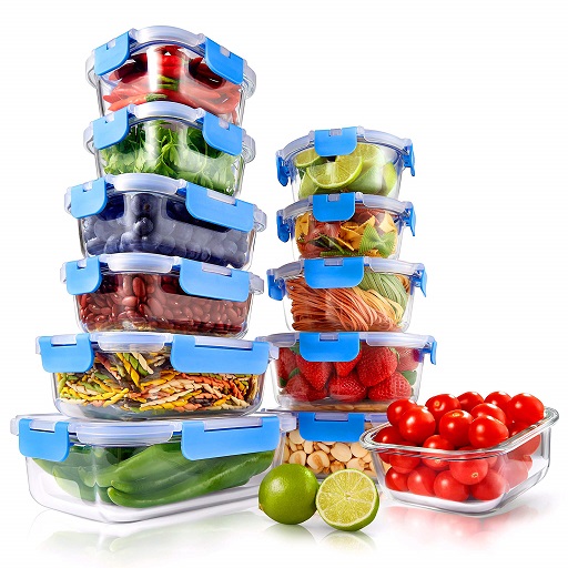 史低价！NutriChef 玻璃食品储存盒24件套，原价$39.99，现仅售$25.91，免运费！