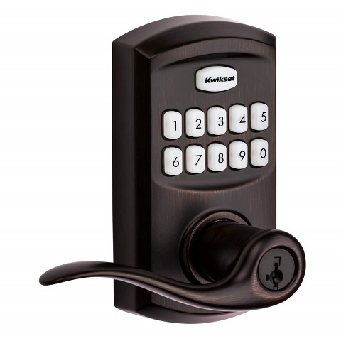 Kwikset 99170-002 SmartCode 917 Keypad Keyless Entry Traditional Residential Electronic Lever Deadbolt Alternative with Tustin Door Handle and SmartKey Security,   Only $69.97