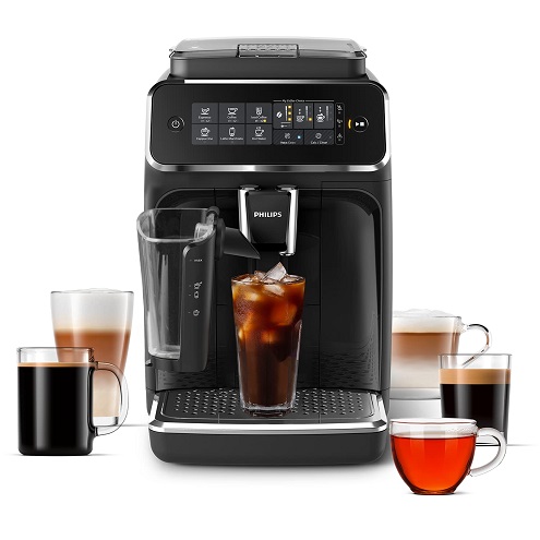 Philips 3200 Series Fully Automatic Espresso Machine - LatteGo Milk Frother & Iced Coffee, 5 Coffee Varieties, Intuitive Touch Display, Black, (EP3241/74) Espresso Machine Only $549.00