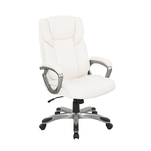 Amazon Basics High-Back Bonded Leather Executive Office Computer Desk Chair, 29.13