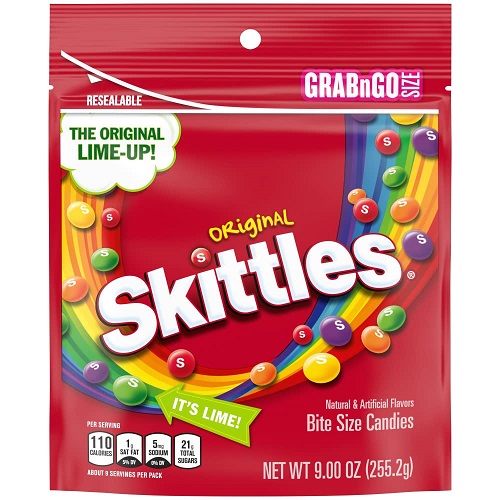 SKITTLES Original Pride Chewy Candy, Grab N Go, 9 Oz Resealable Candy Bag, only  $2.56