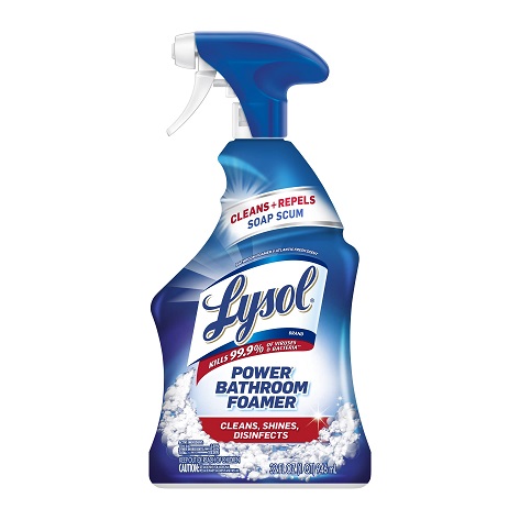 Lysol Power Foaming Cleaning Spray for Bathrooms, Foam Cleaner for Bathrooms, Showers, Tubs, 32oz, List Price is $4.59, Now Only $2.84
