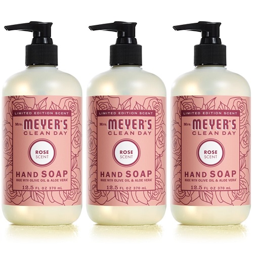 Mrs. Meyer's Hand Soap, Made with Essential Oils, Biodegradable Formula, Limited Edition Rose, 12.5 fl. oz - Pack of 3, List Price is $14.48, Now Only $7.18