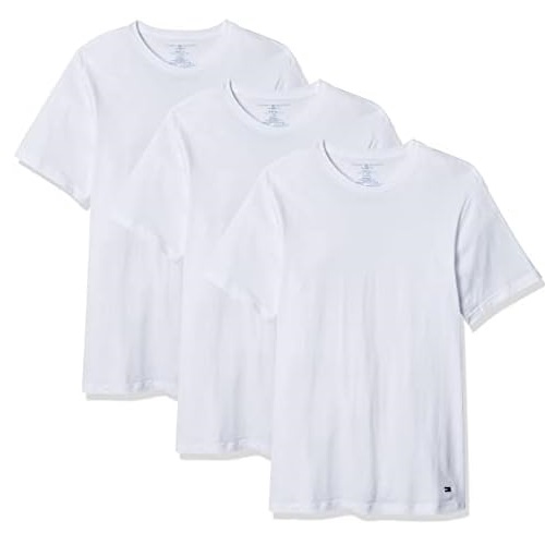Tommy Hilfiger Men's Undershirts Multipack Cotton Classics Slim Fit Crew T-Shirts, Only $20.67