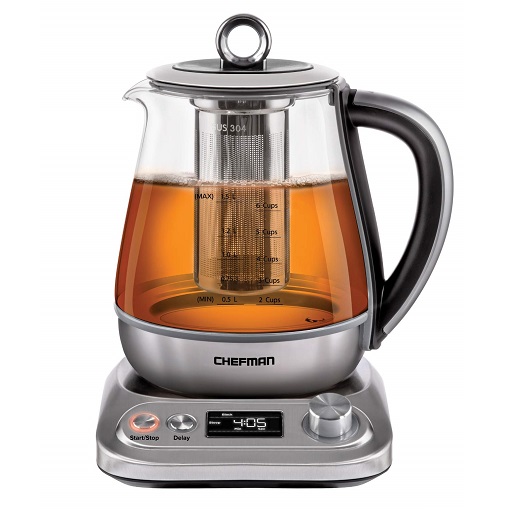 Chefman Digital Electric Glass Kettle, No.1 Kettle Manufacturer, Removable Tea Infuser Included, 8 Presets & Programmable Temperature Control, Auto Shutoff Only $38.20