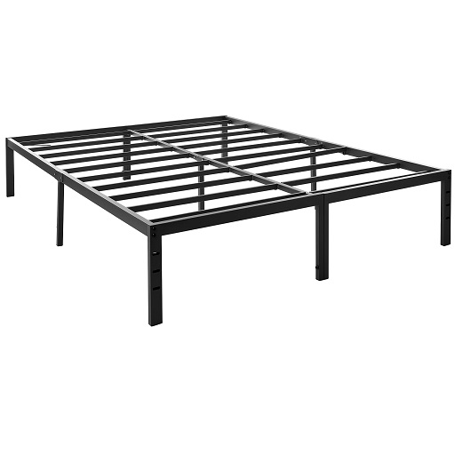 Olee Sleep 14 inch Heavy Duty Steel Slat Anti-slip Support Easy Assembly Mattress Foundation Bed Frame Maximum Storage Noise Free, Black, Metal, Queen Queen Basic,  Only $62.15