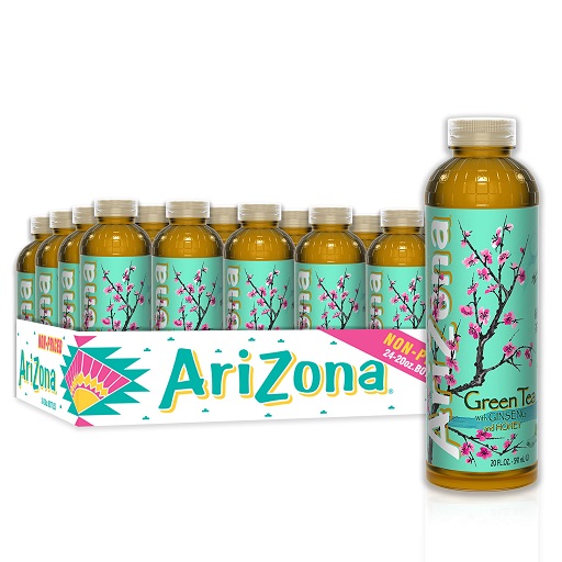 史低价！AriZona  人参 蜂蜜 绿茶，20 oz/瓶，共24瓶，现仅售$19.98，免运费！