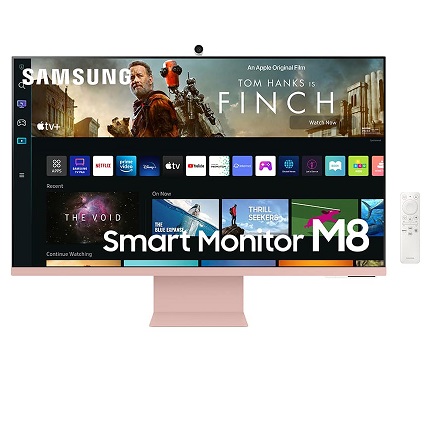 SAMSUNG  32-Inch 4K UHD Smart Monitor & Streaming TV with Slim-fit Webcam for PC-Less Experience, Netflix, HBO, Prime VOD, & More, Apple Airplay, WiFi, BT, Built-in Speakers, M80B ,  Only $299.99