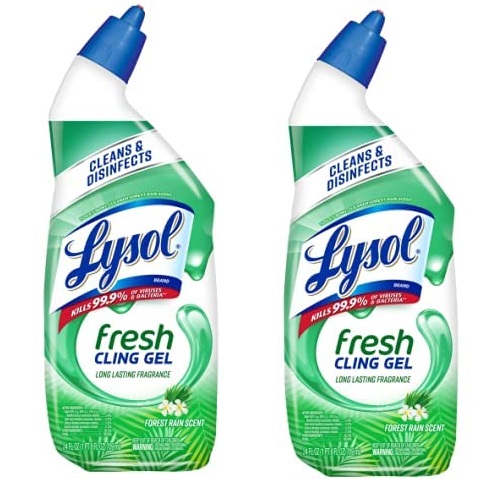 Lysol Toilet Bowl Cleaner Gel, For Cleaning and Disinfecting, Stain Removal, Forest Rain Scent, 24oz (Pack of 2), List Price is $5.54, Now Only $3.84, You Save $1.7