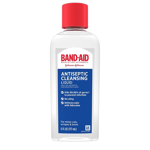 Band-Aid Brand Pain Relieving Antiseptic Cleansing Liquid, Lidocaine HCl, 6 fl. Oz, List Price is $6.24, Now Only $4.88