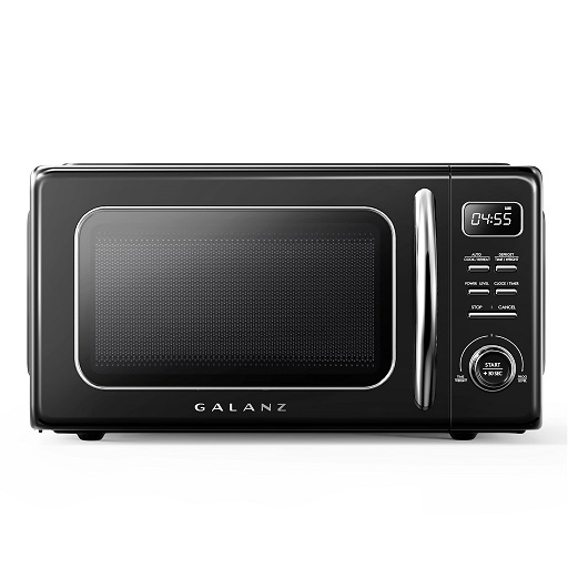 Galanz GLCMKZ11BKR10 Retro Countertop Microwave Oven with Auto Cook & Reheat, Defrost, Quick Start Functions, Easy Clean with Glass Turntable, Pull Handle, 1.1 cu ft,   Only $87.99