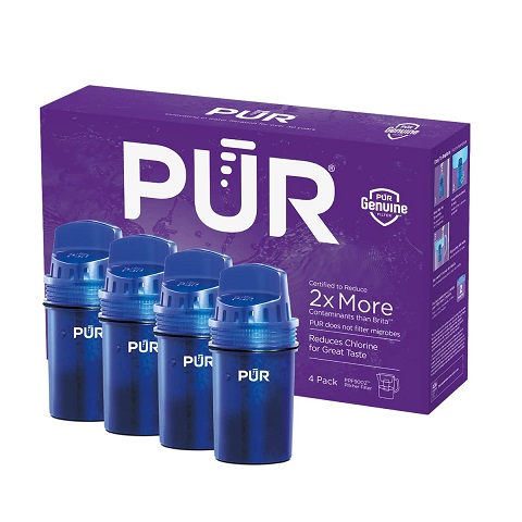 PUR Water Pitcher Replacement Filter (Pack of 4), Blue – Compatible with all PUR Pitcher and Dispenser Filtration Systems, PPF900Z 4 PACK Filter, Now Only $19.80