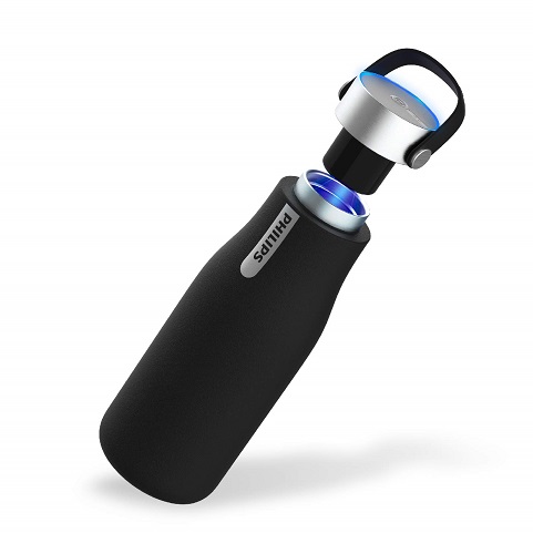 PHILIPS Water GoZero UV Self-Cleaning Smart Water Bottle Vacuum Stainless Steel Insulated Water Bottle with Handle Double-wall, Auto Cleaning, Keep Drink Hot or Cold,  12 oz.,   Only $35.99
