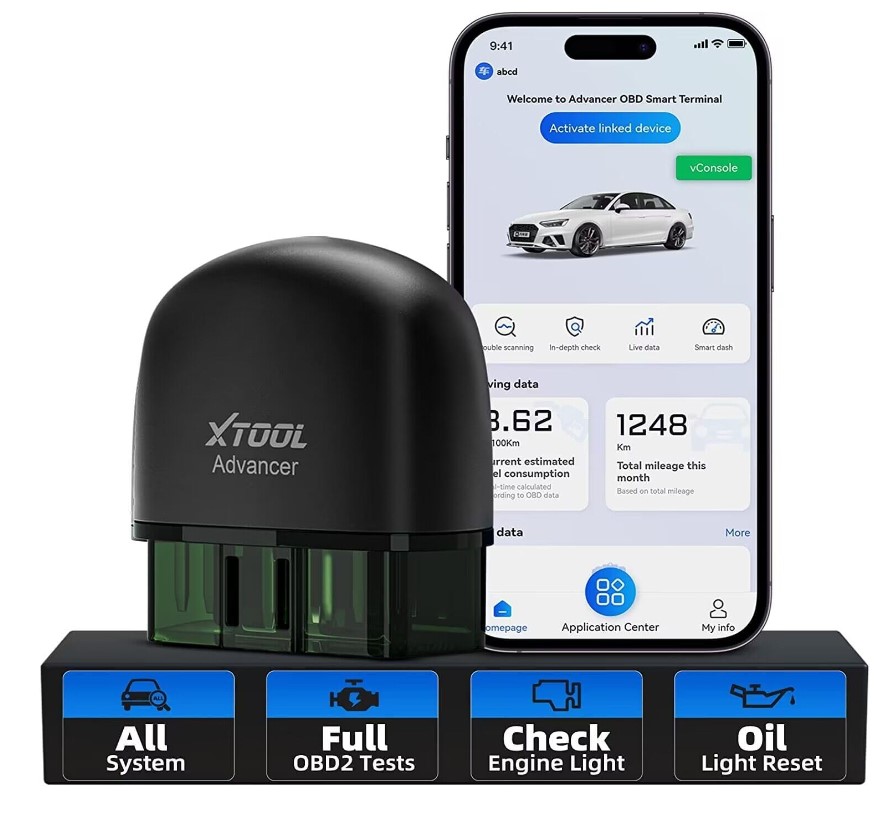XTOOL Advancer AD20 Pro Wireless OBD2 Scanner Diagnostic Tool Fits for iPhone & Android, Enhanced Car Code Reader with All System Scan, Oil Reset, Turn Off CEL, Performance Test, Voltage Test