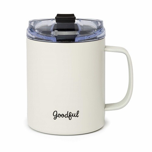 Goodful Travel Mug, Stainless Steel Insulated, Double Wall Vacuum Sealed Coffee Cup with Leak Proof Lid, 14 Ounce, Cream 1 Count (Pack of 1) Cream, List Price is $15.99, Now Only $7.74