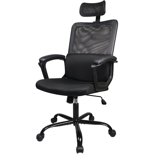 Office Chair, Ergonomic Mesh Home Office Computer Chair with Lumbar Support/Adjustable Headrest/Armrest and Wheels/Mesh High Back/Swivel Rolling (Black), List Price is $76.33, Now Only $49.40