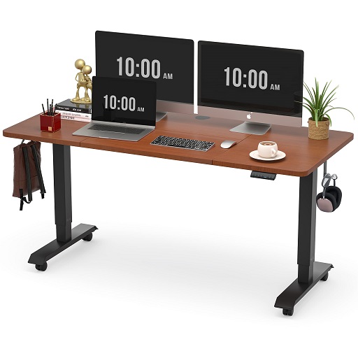 Monomi Electric Standing Desk, 55x28 Inches Adjustable Height Desk, Home Office Sit Stand Up Desk (Black Frame/Cherry Top) Cherry 55x28, List Price is $239.95, Now Only  $100.99