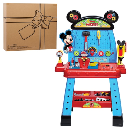 Disney Junior Mickey Mouse Funhouse Workbench, 43-piece Kids Construction Tool Set, Officially Licensed Kids Toys for Ages 3 Up, Gifts and Presents, Amazon Exclusive Multi-color, Only $22.81