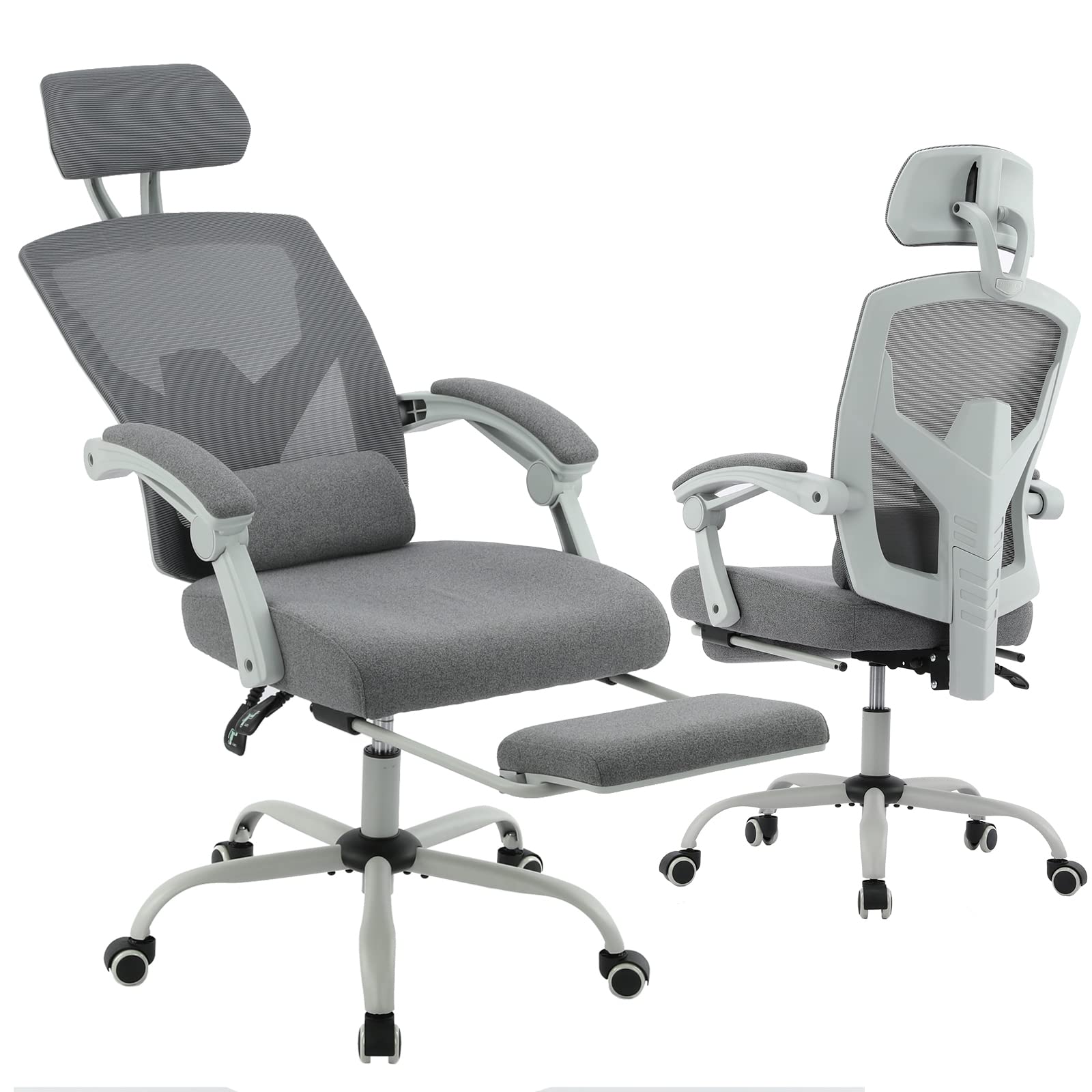 Ergonomic Office Chair, Reclining High Back Mesh Chair, Computer Desk Chair, Swivel Rolling Home Task Chair with Lumbar Support Pillow, Adjustable Headrest, Retractable Footrest Only $99.99