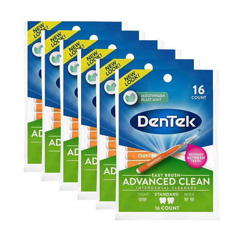 DenTek Easy Brush Advanced Clean Interdental Cleaners, Standard, 16 Count, 6 Pack, List Price is $25.99, Now Only $15.04