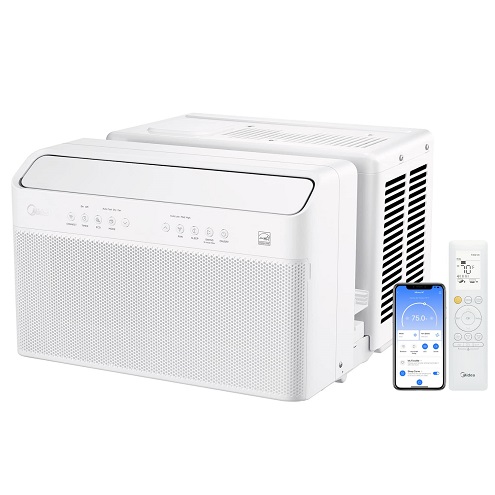 Midea 8,000 BTU U-Shaped Smart Inverter Window Air Conditioner–Remove 99.99% SARS-COV-2, Ultra Quiet with Open Window Flexibility, Works with Alexa/Google Assistant, 35% Energy Savings  Only $344.26