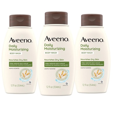 Aveeno艾维诺 天然燕麦精华滋润保湿沐浴乳，12 oz/瓶，共3瓶，原价$29.87，现仅售$14.22，免运费