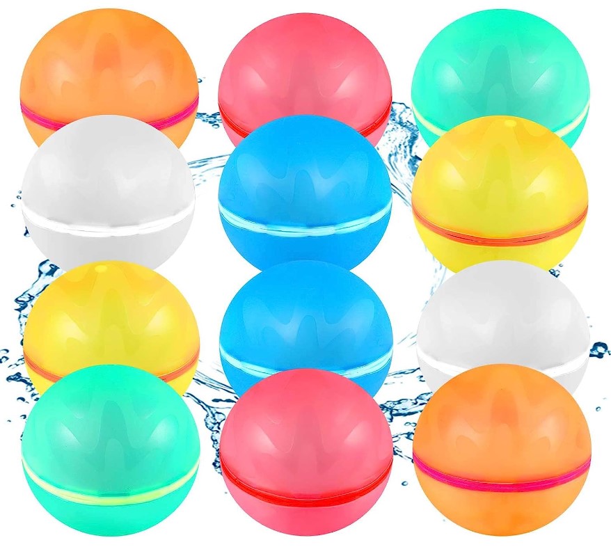 让我们玩到嗨！SOPPYCID 磁性闭合水气球12个，可重复使用，适用于后院、泳池、海滩等，折上折后仅售$18.69 （45% off）