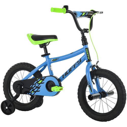 Huffy ZRX Boy's Bike for Kids with BMX Pegs, Training Wheels, Handlebar Bell, Quick Connect Assembly Blue 12 Inch, List Price is $159.99, Now Only $87.47, You Save $72.52