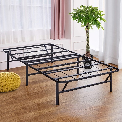 Olee Sleep 14 Inch Foldable Dura Metal Platform Bed Frame, Comfort Base Bed Frame, Height for Under-Bed Storage, Black, Twin XL, Now Only $67.83