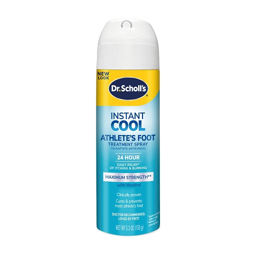 Dr. Scholl's INSTANT COOL ATHLETE'S FOOT TREATMENT SPRAY, 5.3 oz, Clinically Proven, 24-Hour Daily Relief of Itching & Burning, Maximum Strength Antifungal,  , Only $5.96