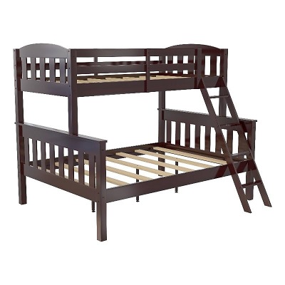 Dorel Living Airlie Solid Wood Bunk Beds Twin Over Full with Ladder and Guard Rail, Espresso, List Price is $365.99, Now Only $209, You Save $156.99